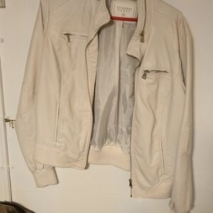 Ci Sono Womans Leather Light Cream Jacket